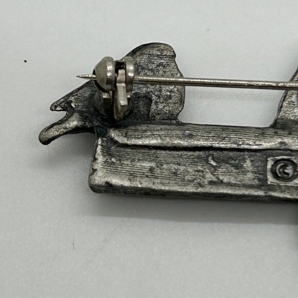 Pewter Bird Brooch M Bastian Vintage Pin 1999 Nature-Inspired Design - Picture 9 of 16